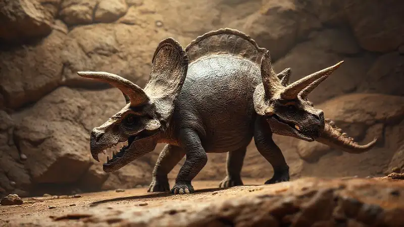 Hier ist die Antwort:Protoceratops-Schädel: Urzeitliche Wissenschaftsillustration