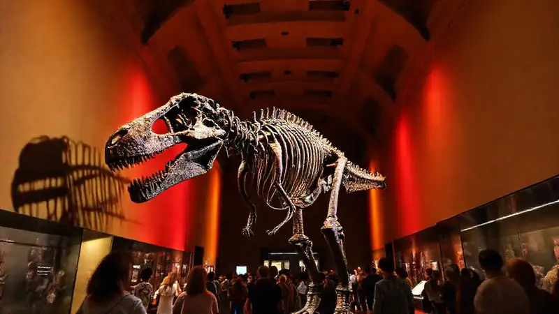 Das Museum zeigt einen beeindruckenden Dinosaurier
