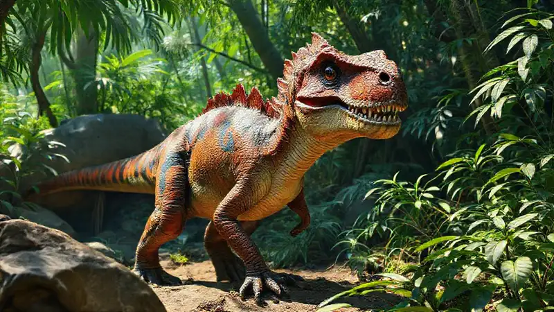 Hier ist die Antwort:Dinosaurier in Urwald erblicken. (Dinosaurio en la jungla antigua visto.)