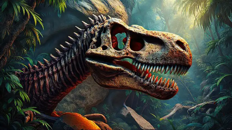 Hier ist die Antwort:Fossilisiertes Dinosaurier-Kopf