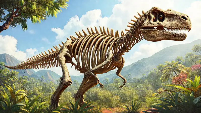 Hier ist das Ergebnis:Lesothosaurus-Skelett in lebendiger Prähistorie
