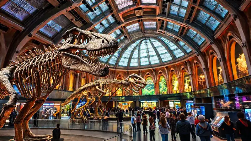 Das Museum zeigt lebendige Dinosaurier in futuristischer Pracht