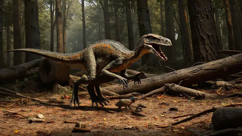 Hier ist die Antwort:Der Compsognathus jagte listig seine Beute