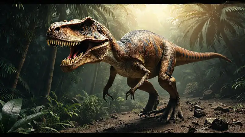 Der Velociraptor jagte im Dschungel präzise